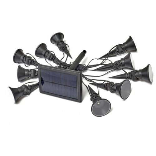 Set mit 10 Spots a piquer le Long des allées, Reliés für EIN Kabel von 6,5 m, Abstand von 50 cm zwischen Chaque Spot. Luminosité von 5 Lumen, schwenkbare Spots individuellement. Charge au Soleil,
