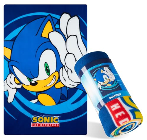 Sonic Decke Kinder 100x150 cm - Kuschelige Wintererdecke Flauschig - Kinderdecke für Jungen und Mädchen