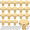 WOPPLXY 20PCS Round Drawer Knobs - Gold Cabinet Kitchen Cupboard Door Handles - 25 x 20MM Aluminum Alloy for Wardrobe, Cupboards, Furniture