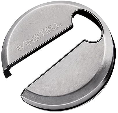 WINETELL Coupe-Capsule Premium en Acier Inoxydable - Outil pour Bouteilles de Vin - Ouvre-Bouteille et Décapsuleur - Enlève-Étiquette pour Goulot