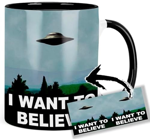 The X-Files I Want To Believe Tasse Innen & Henkel Schwarz Keramikbecher Mug