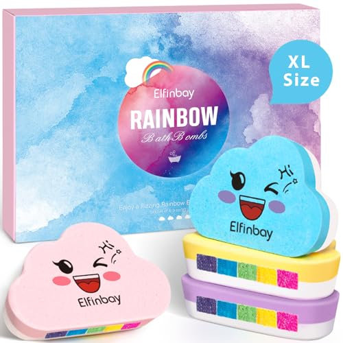 Elfinbay Regenbogen Badekugeln für Kinder Mädchen Badebomben