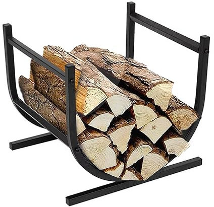 Kaminholzregal Innen Gebogenes Brennholzregal für Feuerstellen und Brennende Holzöfen, Metall Holzofenstapelregal, Hochleistungsfeuer -Log -Lagerung