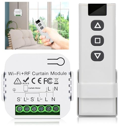 RANJIMA Set di controllo per tapparelle WLAN con telecomando RF e ricevitore