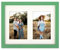 AVEAX Bilderrahmen 20x25 cm, Holzrahmen zur Präsentation von 2 Fotos im Format 10x15 cm, Grün