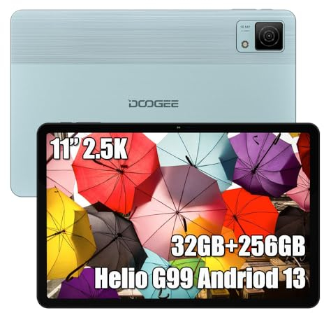 DOOGEE T30 Ultra Tablet PC, G99 Octa-Core 32GB RAM + 256GB ROM (TF 2TB), Batteria 8580mAh /18W, 11 Pollici TÜV SÜD, 2.5K 1600 * 2560, Dual 4G LTE/SIM, 16MP + 8MP, Android 13, Widevine L1 Blau