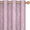 Deconovo Blackout Curtains Eyelet, Silver Tree Branches Printed Curtains for Living Room, Baby Pink, 46 x 90 Inch (Width x Length), 2 Panels