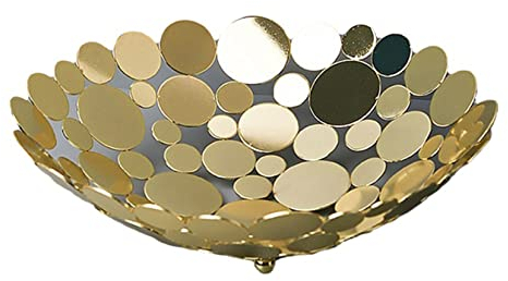 PTATT Metal Disc Pain Basket Metal Wire Fruit and Vegetable Organizer Paniers pour Le comptoir de Cuisine Paniers de Porte-Fruits Bol pour Pain (Noir, Blanc, Or) Gold