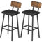 HOOBRO Barhocker 2er Set, Barstühle mit gepolstertem PU-Sitz, Küchenstühle mit Fußstütze und Rückenlehne, für Theke, Küche, Bistro, Café, Rustikales Braun-Schwarz EBF84BY01G1N1