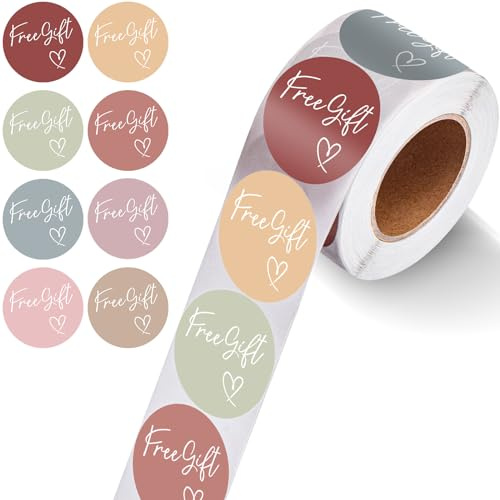 Zonon 1000 Pcs Thank You Gift Stickers for Small Business 1.6 Inch Customer Appreciation Stickers Self-Adhesive Round Free Labels for Small Business Packing, Gift Boxes(Morandi Color Background)