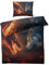 MOBEITI Drachen Wolf Bettwäsche 135x200, Fantasy Wendebettwäsche, Weiche Kuschelige Mikrofaser Bettbezug Set 2teilig, 1 Kissenbezug 80x80, mit Reißverschluss - MO&954