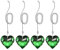 PATIKIL 21 Tiradores de Cadena para Cristal Techo Ventilador 4 Piezas Cadena de Bolas con Conector de Cadena En Forma de Corazón para Ventiladores de Techo Y Lámparas Verde