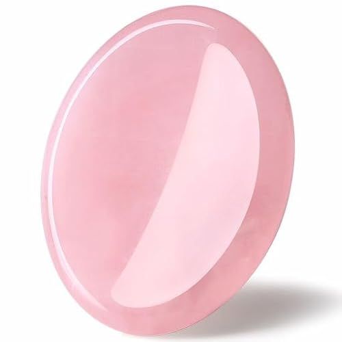 GUJOXILA Rosenquarz Kristalle Steine Heilsteine Edelsteine Sorgensteine Daumen Heilkristalle Poliert Kristall Stein Oval Palmstein Spirituelle Meditation Stress Abbauen Meditation