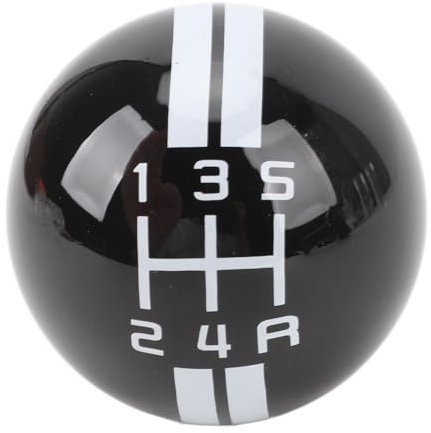 Schaltknauf, 5-Gang-Schaltknauf, Runder Kugel-Handschaltknauf mit 3 Adaptern für 1967–2018 (Schwarz und weiß)