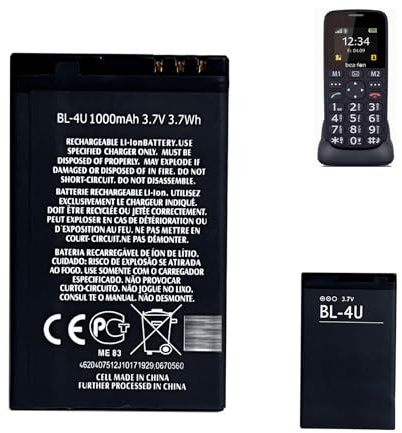 HIGHAKKU Ersatzakku Batterie BL-4U kompatibel mit Bea-fon SL140 SL240