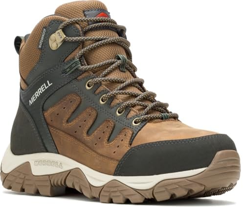 Merrell Men's Windoc Waterproof Steel Toe Mid Construction Boot, Brown, 9.5