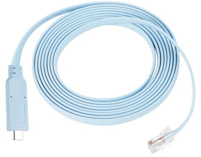GELRHONR Cable de consola USB C macho a RJ45 RS232, cable de consola serie, adaptador de enlace para ordenadores portátiles en Windows, Mac, Linux, azul (1,8 m/6 ft)