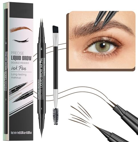 Augenbrauenstift Wasserfest - Langanhaltend Wischfest Dual-Ended Eyebrow Pencil - Erzeugt Natürliche Augenbrauenfarbe - Microblading Mit Augenbrauen Bürste
