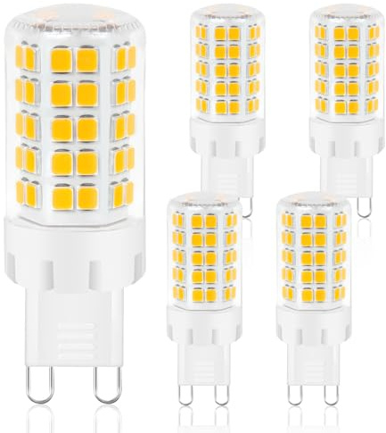 Cinsenten G9 LED Lampe 8W Warmweiß 3000K, Ersatz G9 60W 80W Halogen Leuchtmittel GU9, Flimmerfrei LED Birne G9 für Deckenleuchten Wandlampen Tischlampen 5er Pack