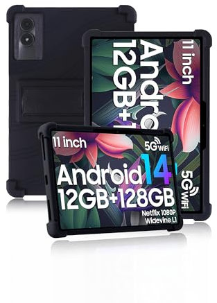 Funda protectora para tablet Blackview Tab 90 WiFi de 11 pulgadas, de silicona suave y agradable a la piel para Blackview Tab90WiFi con soporte ajustable, color negro