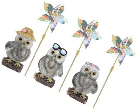 KONTONTY 3sätze Windrad Eule Dekoration Garten Windmühle Ornament Für Außenbereich Windräder