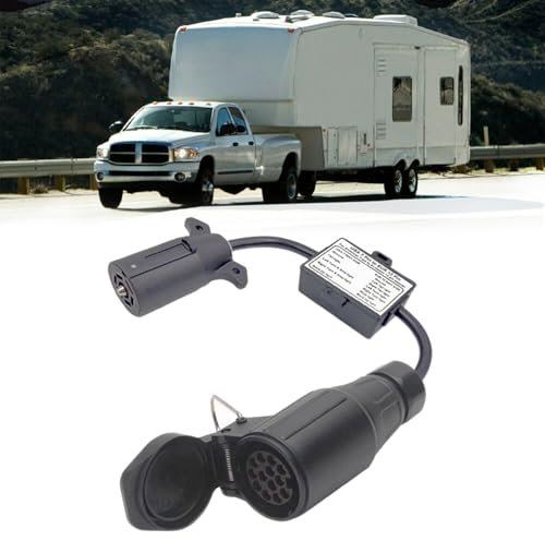 Adattatore Rimorchio Da 7 A 13 Poli, Adattatore Per Illuminazione Rimorchio Usa A Presa Ue Da 7 Poli (Veicolo Usa) A Spina Ue Da 13 Poli (Rimorchio Ue) Adattatore Per Gancio Di Traino Per Auto Camion
