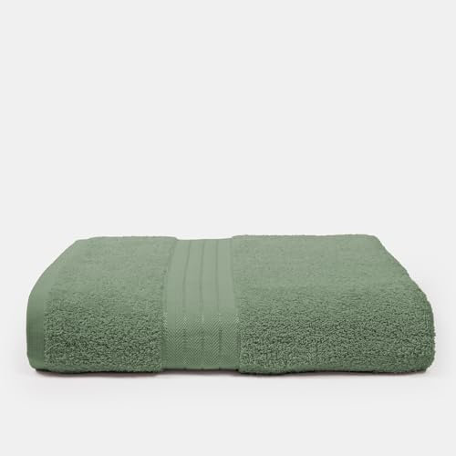 Brentfords Extra Large Bath Sheet For Bathroom, Ultra Soft 100% Cotton Absorbent Quick Dry Luxury Bath Sheet For Beach & Gym Home Essentials, Olive Green-90x150cm