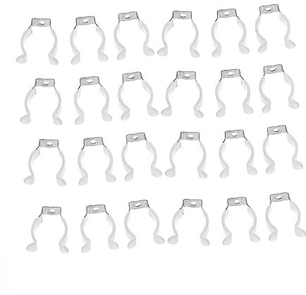 KONTONTY 24Stücke U Clips Halter für Röhrenleuchten und Stabil Langlebig für Innen und Außenbereich Einsetzbar für LED Lichtröhrenhalter