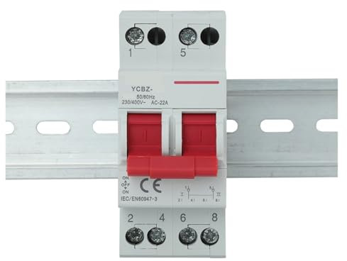 UMDNXNMA disjoncteur Interrupteur inverseur 1/2/3/4P 40A/63A 50/60Hz Sectionneurs Commutez la Charge et coupez Le Circuit Sécurité résidentielle Domestique(2P,63A-14x51 Holder-Fuse)