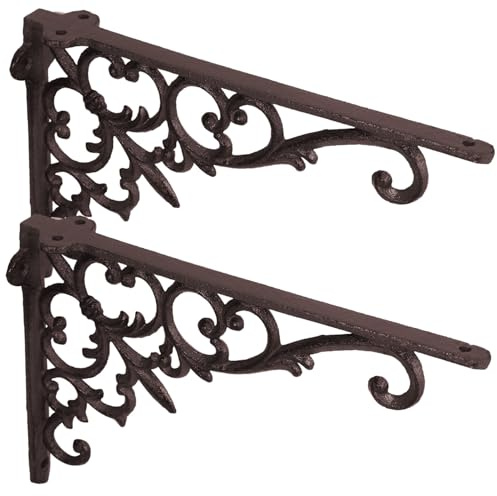 FUTUREORYY Supports D'étagère Murale En Fer Robustes Et Décoratifs à Angle Droit, 2 Pièces, Support Métallique Pour Étagères Flottantes, Utilisation Intérieure, Installation Facile