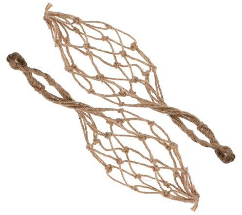 jojofuny 2pcs Vintage Twine Rope Wine Bottle Carrier Bag Decorative Mesh Net Wine Jar Tote for Travel and Storage Rustic for Home Bar and Restaurant Use