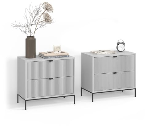 Livinity Nachttische Aterno, Grau, 2er Set