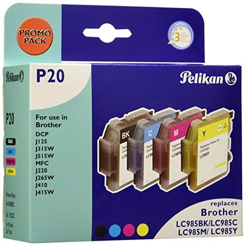 Pelikan Druckpatronen PromoPack P20 ersetzt Brother LC985VAL, BK/C/M/Y