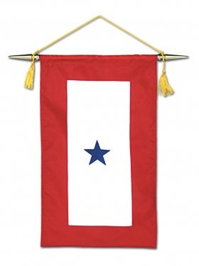 Drapeau bleu 1 étoile en nylon 20,3 x 38,1 cm