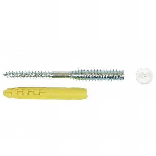 Boîte 100 Vis top roc PVC 6x150 ING FIXATIONS - Filetage 45 mm - Capuchons blancs/chevilles - A430180