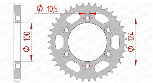 Stahl-Kettenrad AFAM 525-39Z (Silber)