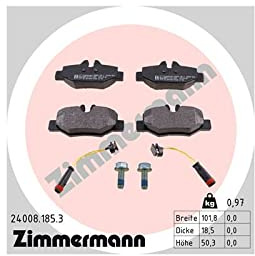 Zimmermann 24008.185.3 Series Brake Pads, Rear, 2 Sensors, including Plate smorzante, Included Accessories