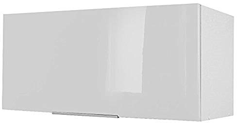 Berlioz créations - Mueble Alto de Cocina sobre Campana extractora, Otros, Blanco Muy Brillante, 80 x 34 x 35 cm
