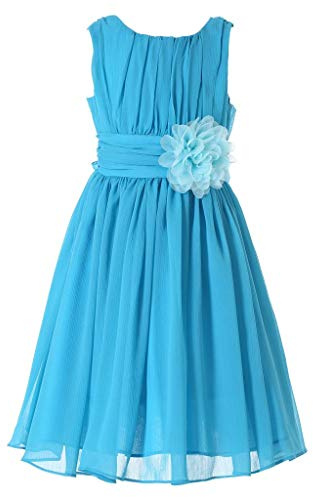 HAPPY ROSE Blumen Mädchen Kleider Junior Brautjungfern Kleine Mädchen Elegant Ruffle Chiffon Sommer Tee Länge