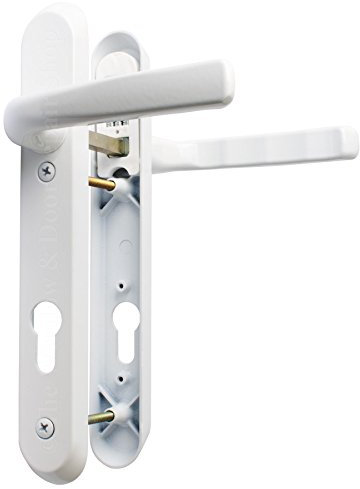Avocet Affinity DHAFWHLLSA Lever Sprung Door Handle Set, White, Fixings Centres 122mm
