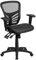 Flash Furniture Chefsessel mit verstellbaren Armlehnen, vielseitig, drehbar, mittelhohe Rückenlehne, transparente, schwarzes Mesh, Metall, 58,4 x 72,4 x 111,3 cm