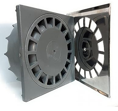 Hidrotecnoagua desagües de suelo - Sumidero vertical t-88i 20x20 diámetro 110-90 inoxidable