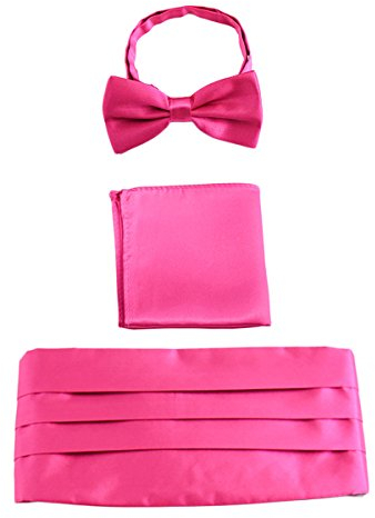 WANYING Herren Satin Kummerbund Fliege Einstecktuch 3 in 1 Set für Hochzeit Party Ball Banquet Smoking Gentleman - Einfarbig Erikaviolett