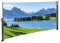 RABURG Seitenmarkise mit Foto Berge See Natur Rechts- Windschutz/Sichtschutz/Seitenrollo 160 x 300 cm