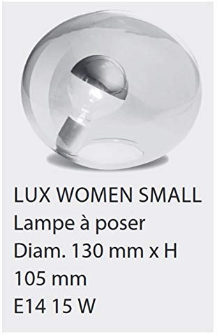 Concept Verre LUXWOMEN S - Lampe chevet verre Transparent E14 15W IP20 - Ø13xH10.5cm