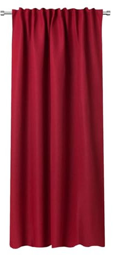 Rollmayer Blackout Vorhang mit Tunnelband MELO (C6 Rot, 140x240 BxH). Blickdicht Gardinen für Schlafzimmer, Kinderzimmer, Wohnzimmer, Fensterdekoration, Fensterdekoration