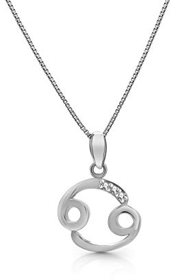 AMITSCHI® Sternzeichen-Kette aus 925 Sterling Silber - [verstellbare Sternzeichenkette für Damen] Perfekte Geschenkidee - Einzigartiges Sternzeichen Design - Krebs 22. Juni - 22. Juli