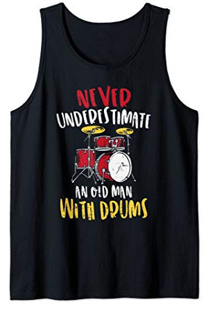 Herren Old Man With Drums Funny Drumming Drummer Grandpa Men Gift Tank Top
