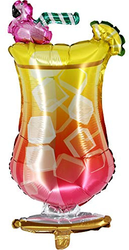 Giant Summer Cocktail With Flamingo Glass Balloon