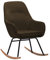 vidaXL Schaukelstuhl Relaxstuhl Schwingsessel Schwingstuhl Stuhl Polsterstuhl Wippstuhl Schaukelsessel Sessel Relaxsessel Braun Stoff